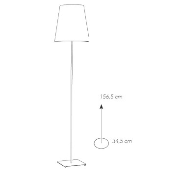 I-ELVIS-PT NER - Lampadaire moderne minimaliste en tissu noir avec abat-jour en métal E27