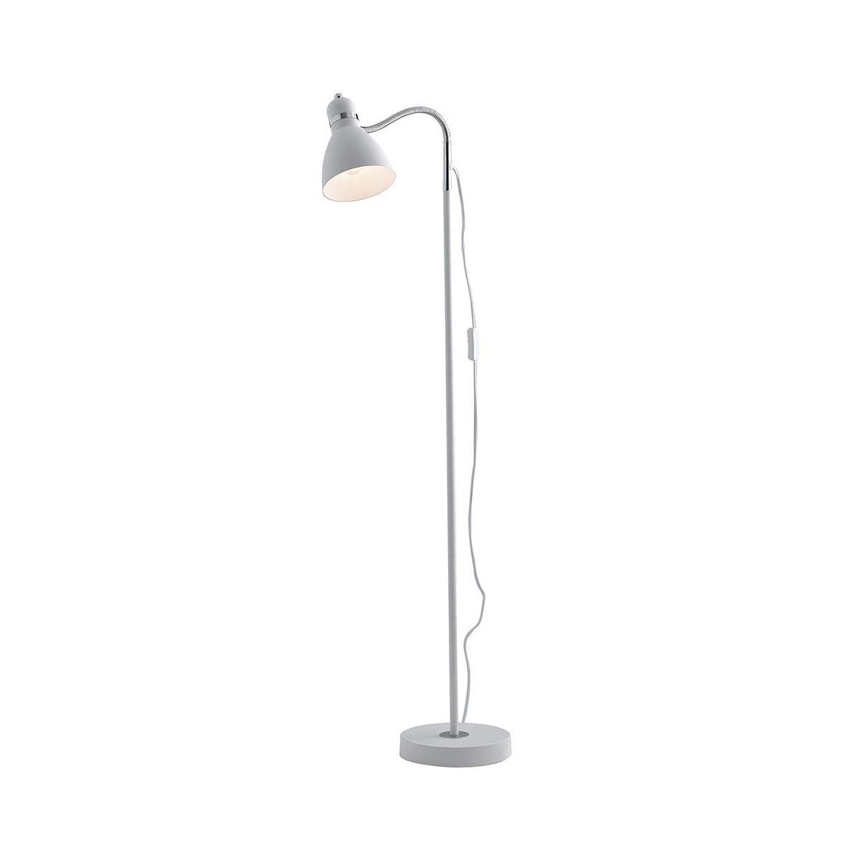 I-PEOPLE-PT BCO - Lampadaire en métal blanc Lampadaire moderne réglable E27