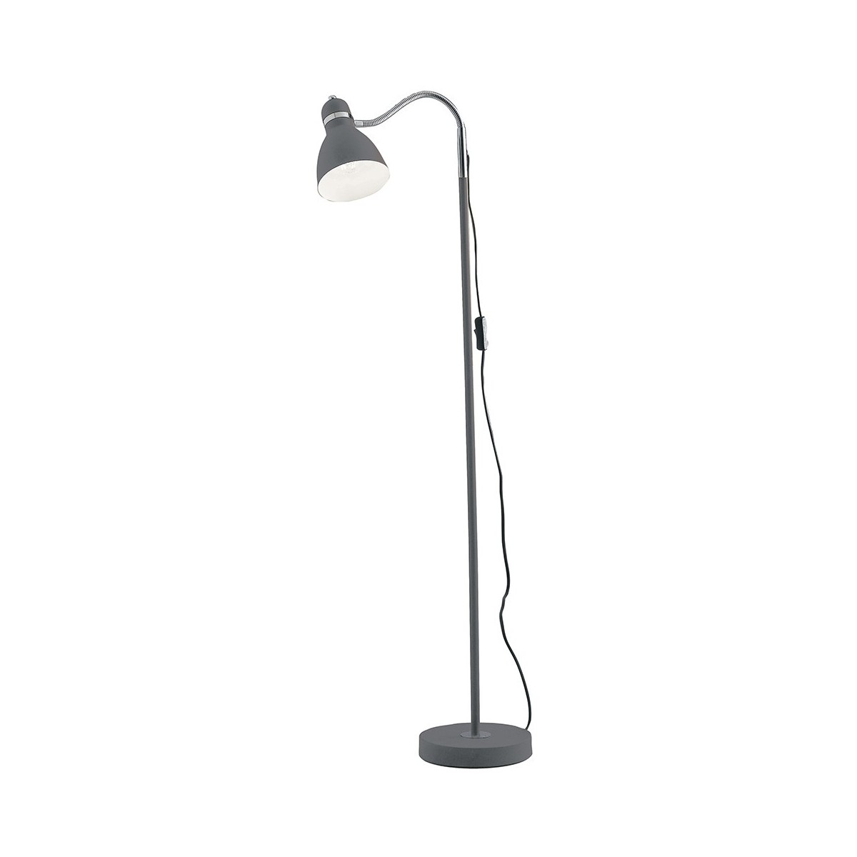 I-PEOPLE-PT GR - Lampada da Terra Orientabile Metallo Grigio Piantana Interno Moderno E27