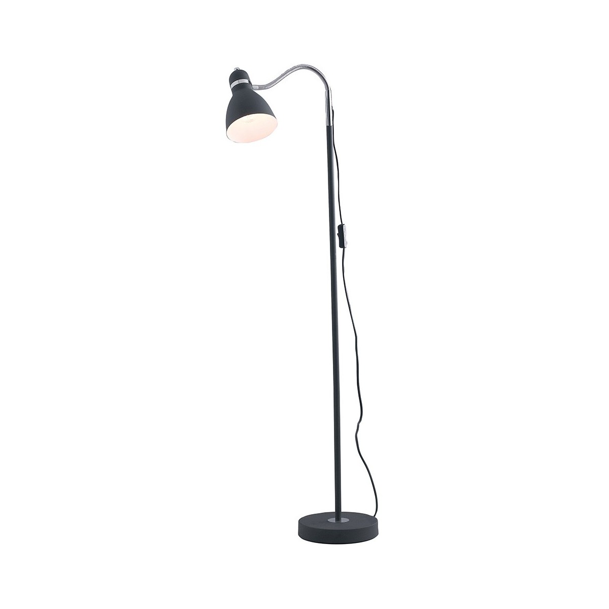 I-PEOPLE-PT NERO - Lampadaire Ajustable Noir Lampadaire Moderne en Métal E27