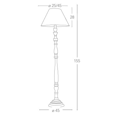 I-BOURLESQUE / PT - Lampadaire Lampadaire en bois au design classique 60 watts E27