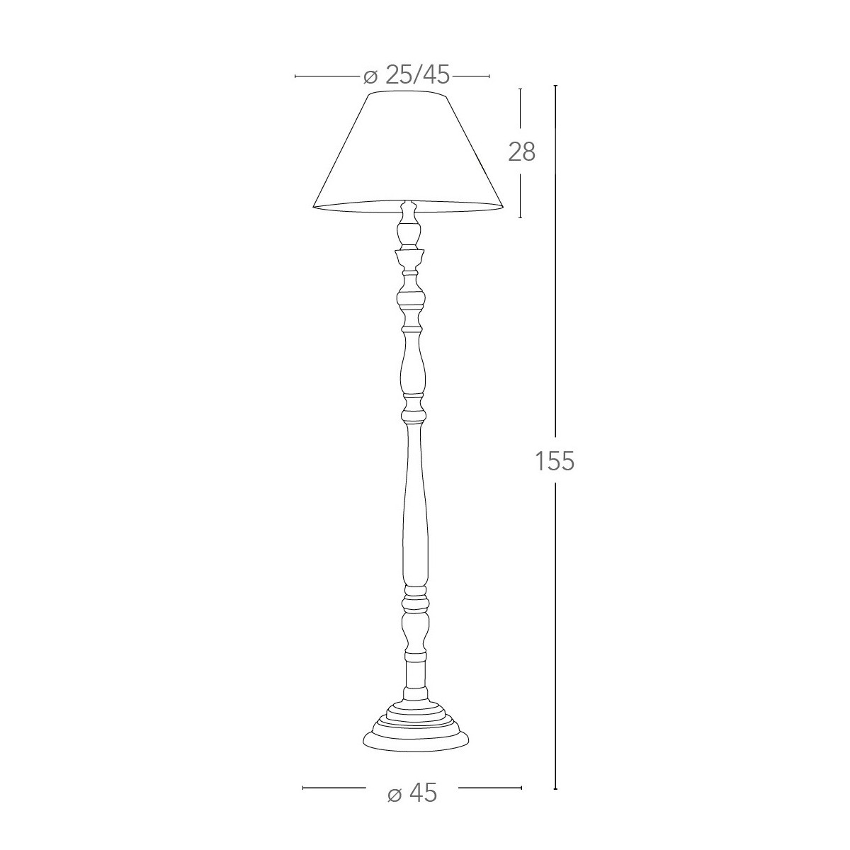 Lampada da Terra Boutique Piantana in Legno con Paralume in Tessuto Beige FanEurope