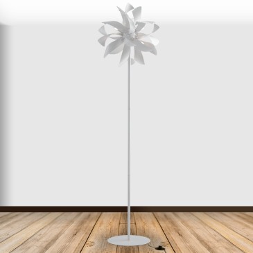 I-BLOOM-PT BCO - Lampadaire Aluminium Blanc Argent Lampadaire moderne G9