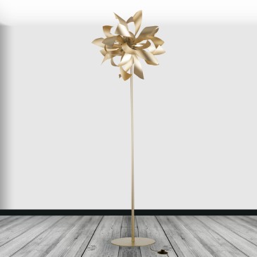 I-BLOOM-PT ORO - Piantana decoro Moderno Alluminio Oro Lampada da terra G9