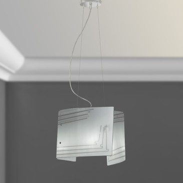 I-CONCEPT/S45 - Lampadario Sospensione Decoro Glitterato Vetro Interno Moderno E27