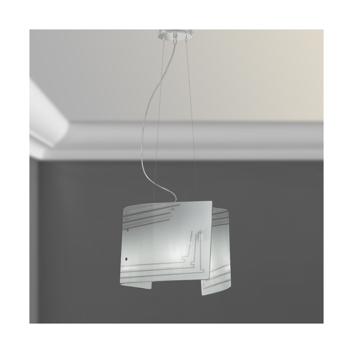 I-CONCEPT/S45 - Lampadario Sospensione Decoro Glitterato Vetro Interno Moderno E27