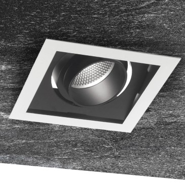 INC-APOLLO-1X45C - Incasso Nero Bianco Quadrato Orientabile Cartongesso Faretto Led 45 watt Luce Calda