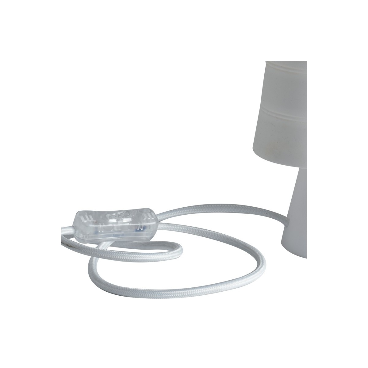 Lampe de table tambour avec bouton poussoir