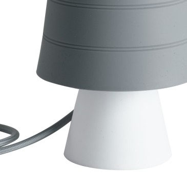 Lampe tambour avec abat-jour en silicone gris et bouton poussoir FanEurope