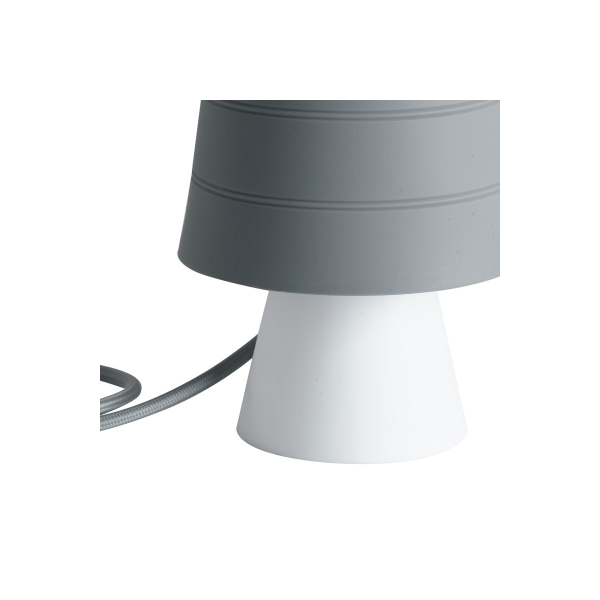 Lampe tambour avec abat-jour en silicone gris et bouton poussoir FanEurope