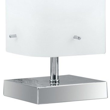 Base Lumetto Square in Metallo con Diffusore in Vetro Bianco FanEurope