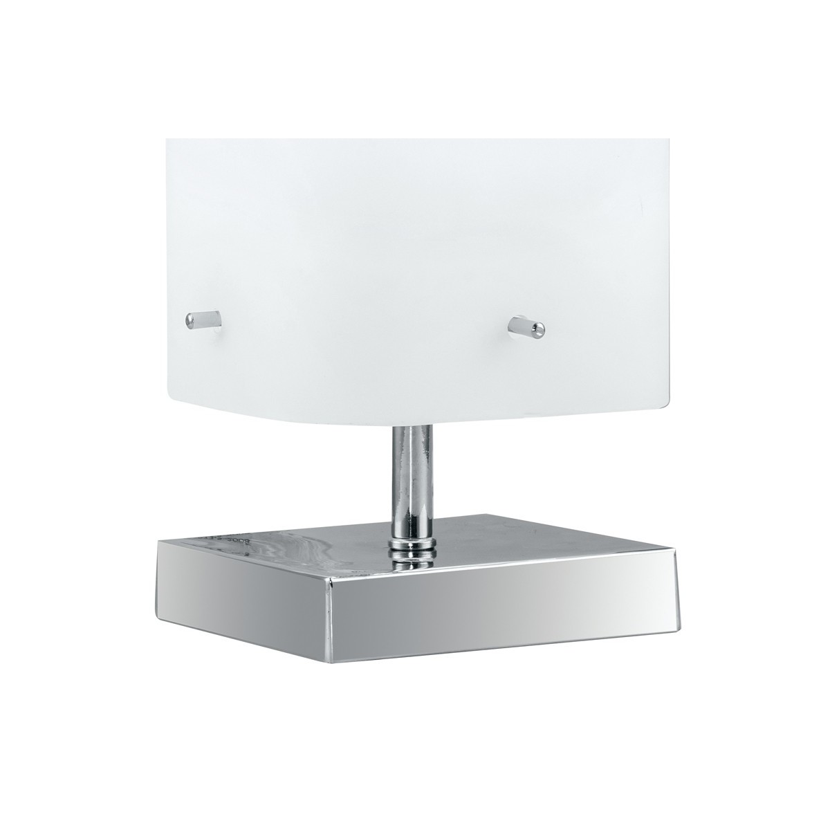 Lampe de table carrée en métal avec diffuseur en verre blanc FanEurope