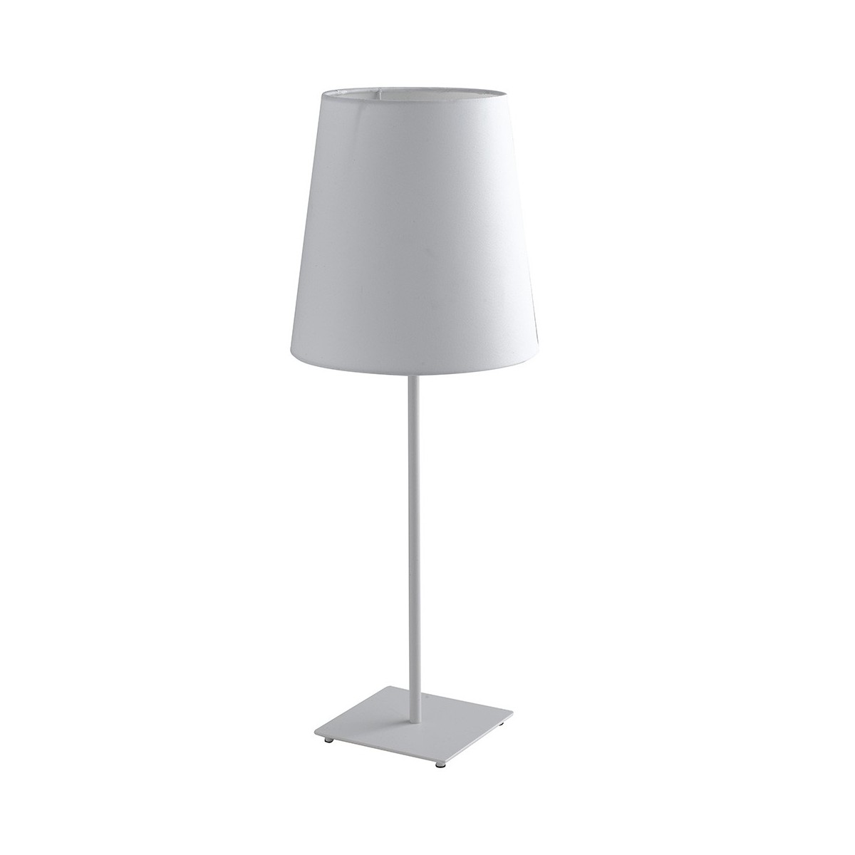 I-ELVIS-L BCO - Lampe de bureau moderne en métal avec abat-jour minimal en métal blanc E27