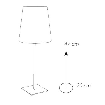 I-ELVIS-L BCO - Lampe de bureau moderne en métal avec abat-jour minimal en métal blanc E27