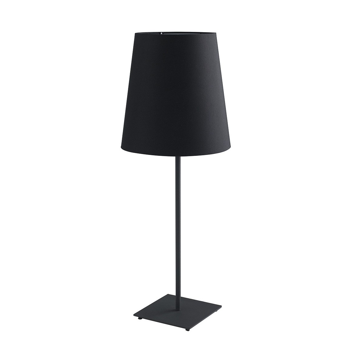 I-ELVIS-L NER - Lampe de bureau noire abat-jour en métal tissu moderne E27