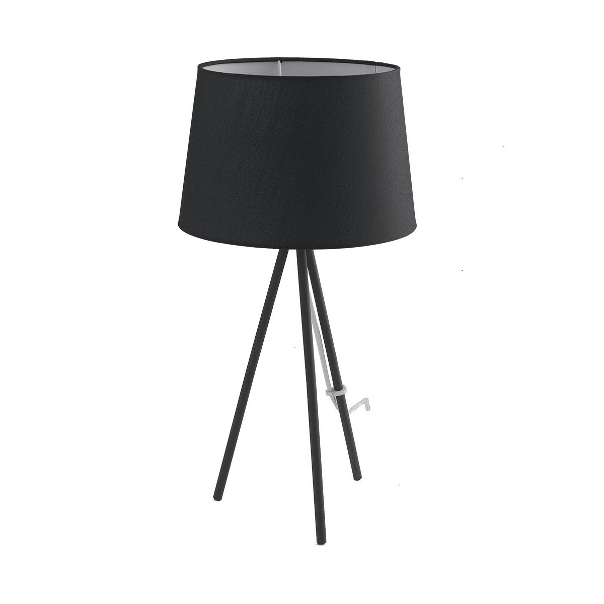 I-MARILYN-L BLACK - Minimal Tripod Lamp Black Metal Lampshade Fabric Modern Lampe de Table E27