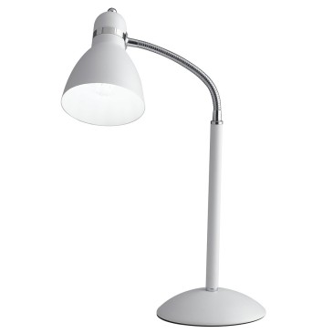 I-PEOPLE-L BCO - Lume Metallo Bianco Orientabile Lampada da Tavolo Scrivania Moderna E27