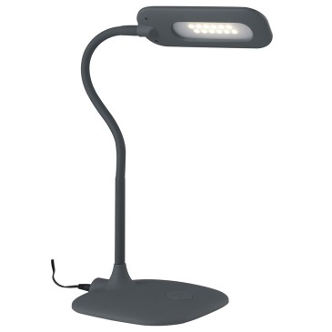 LEDT-DARWIN-GREY - Lampe de lecture de bureau Contrôles tactiles en plastique gris silicone métal Led 4,8 watts lumière naturell