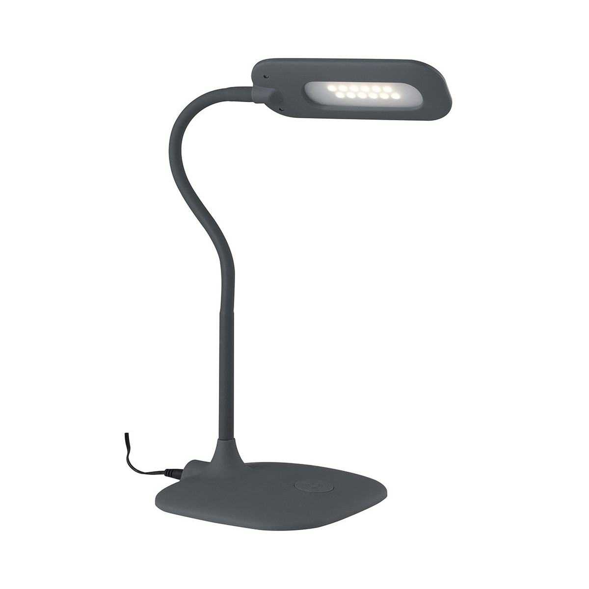 LEDT-DARWIN-GREY - Lampe de lecture de bureau Contrôles tactiles en plastique gris silicone métal Led 4,8 watts lumière naturell