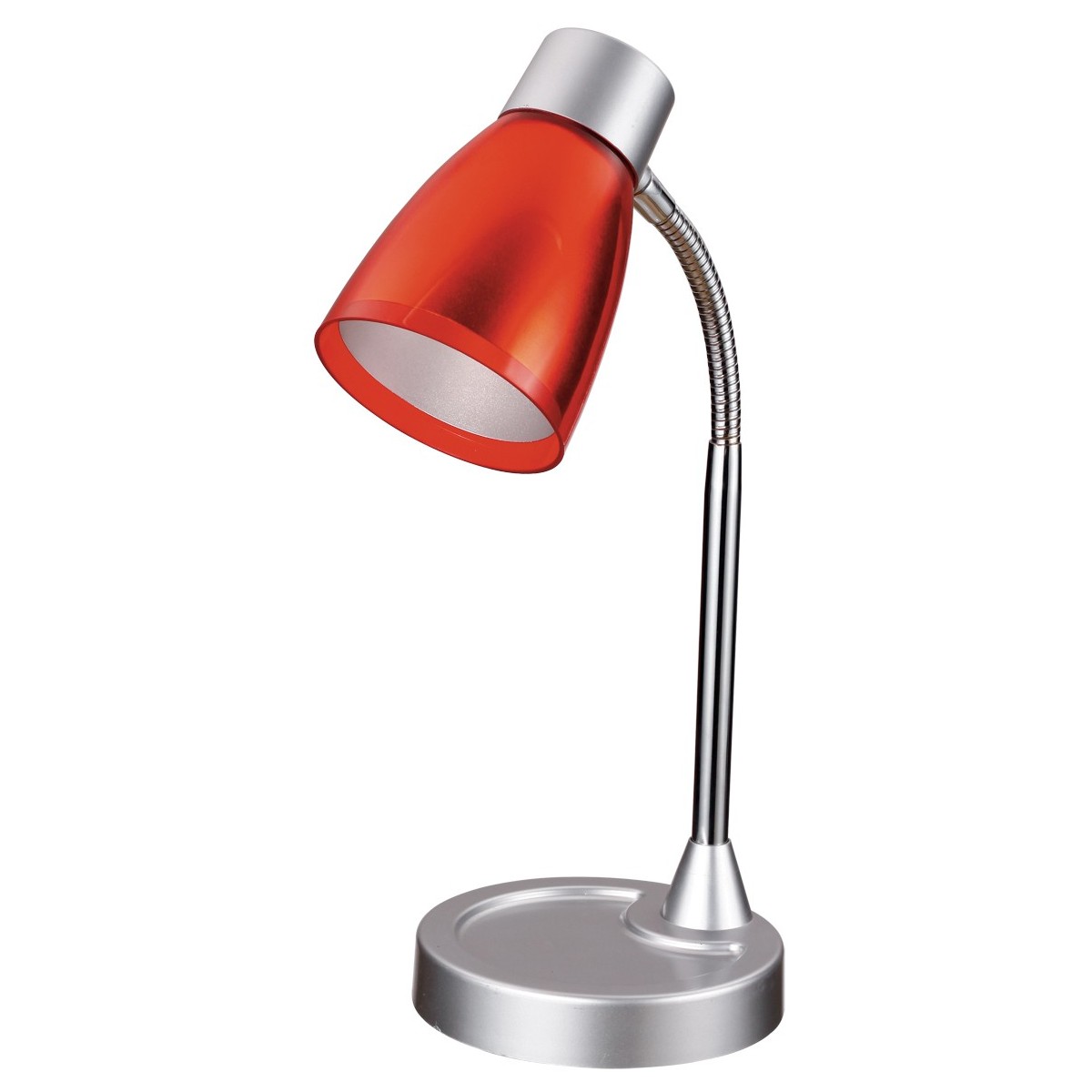 LDT055ARK-ROSSO - Lampe de bureau réglable rouge en plastique moderne en métal E14