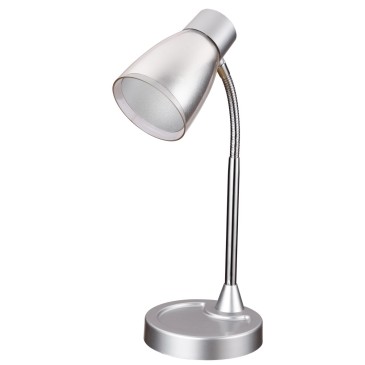 LDT055ARK-SILVER - Lampada da Tavolo Argento Orientabile Metallo Plastica Interno Moderna E14