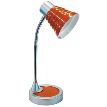 LDT055LEO-ARANCIO - Lampada da Lettura Orientabile paralume Plastica Arancio base Metallo Moderna E14