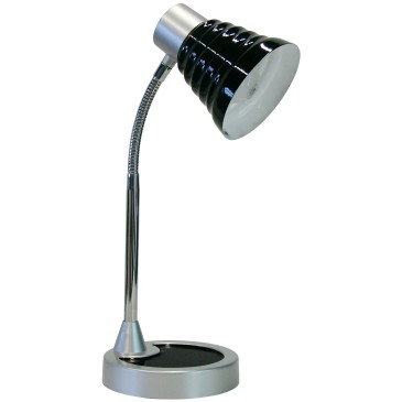 LDT055LEO-NERO - Abat-jour Luminaire Réglable Base en Plastique Noir Lampe Moderne en Métal E14