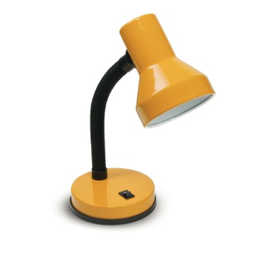 LDT032-GIALLA - Lampe de table moderne en plastique réglable en métal jaune clair E27