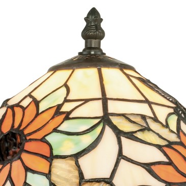 Lampe Dafne avec diffuseur en verre décoré à la main avec des motifs floraux