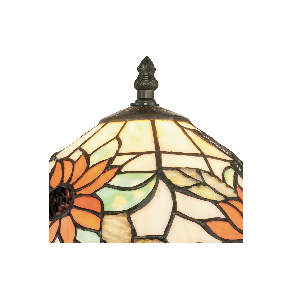 Lampe Dafne avec diffuseur en verre décoré à la main avec des motifs floraux