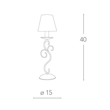 Lampe de table en métal blanc perle avec abat-jour en tissu FanEurope