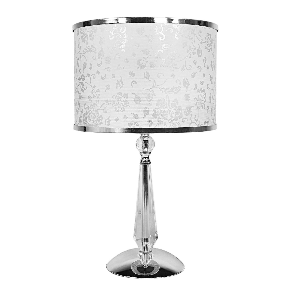 I-BOEME / LG1 - Lampe de table Métal K9 Abat-jour en cristal Blanc Polyvinyl Glitter Classic E27