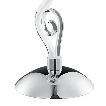 Lampe de table Angel en verre soufflé transparent avec décoration en métal Fan Europe