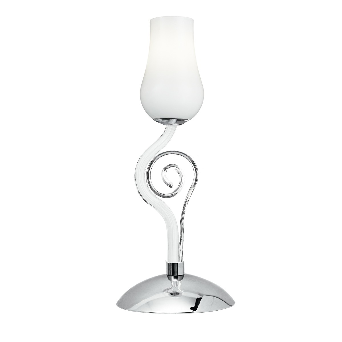 I-ANGEL / LM1 - Lampe de table en verre transparent soufflé blanc Décoration Chrome Lampe de table classique E14