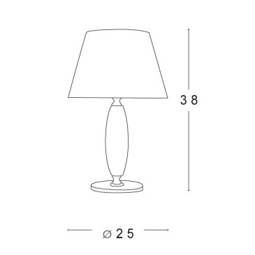 Lampe de table Epoque avec structure en cristal finition or et abat-jour en tissu FanEurope blanc