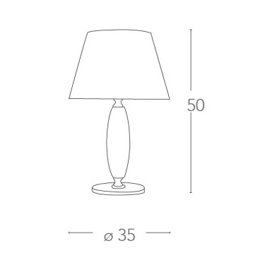 Lampe Epoque avec tige en cristal fini or et abat-jour en tissu FanEurope blanc