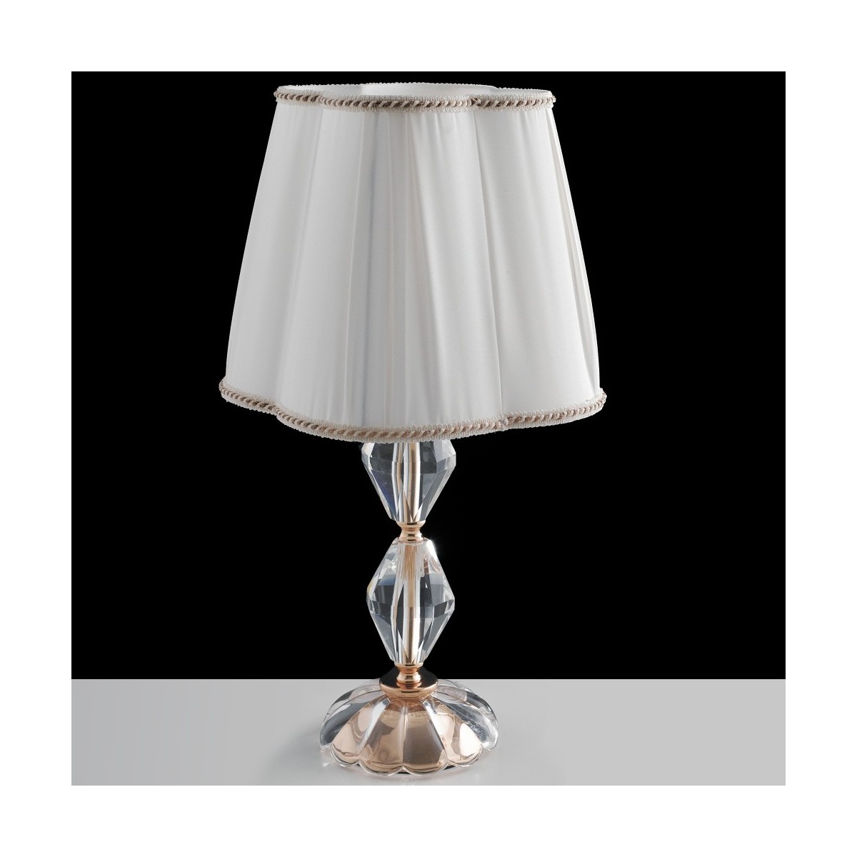 I-RIFLESSO / L1 - Lume Cristallo Finitions Abat-jour Chrome Tissu Lampe Classique E14