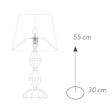 Abat-jour réfléchissant en cristal avec finition chromée et abat-jour en tissu FanEurope blanc