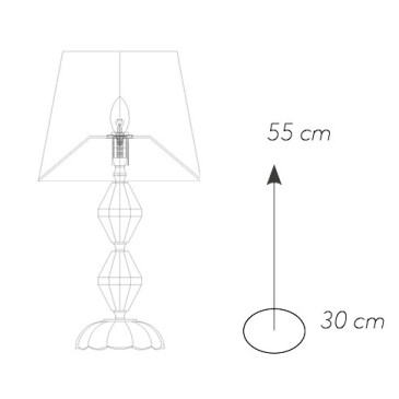 Lampe de réflexion en cristal avec finition dorée et abat-jour en tissu FanEurope