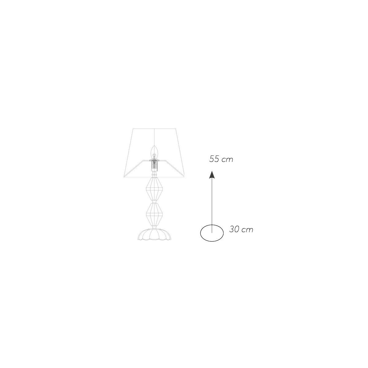 Lampe de réflexion en cristal avec finition dorée et abat-jour en tissu FanEurope