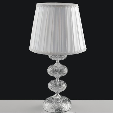 I-INCANTO / LG1 - Lampe de table abat-jour en verre cristal cristal Classic Fabric E27