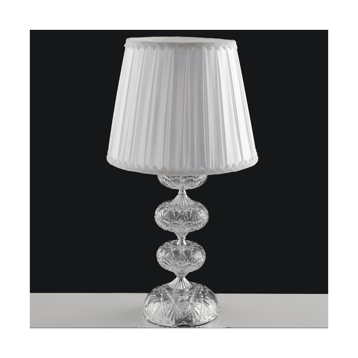 I-INCANTO / LG1 - Lampe de table abat-jour en verre cristal cristal Classic Fabric E27