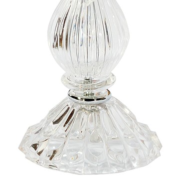 Lampe de table en verre cristal avec finitions chromées et pendentifs en cristal FanEurope