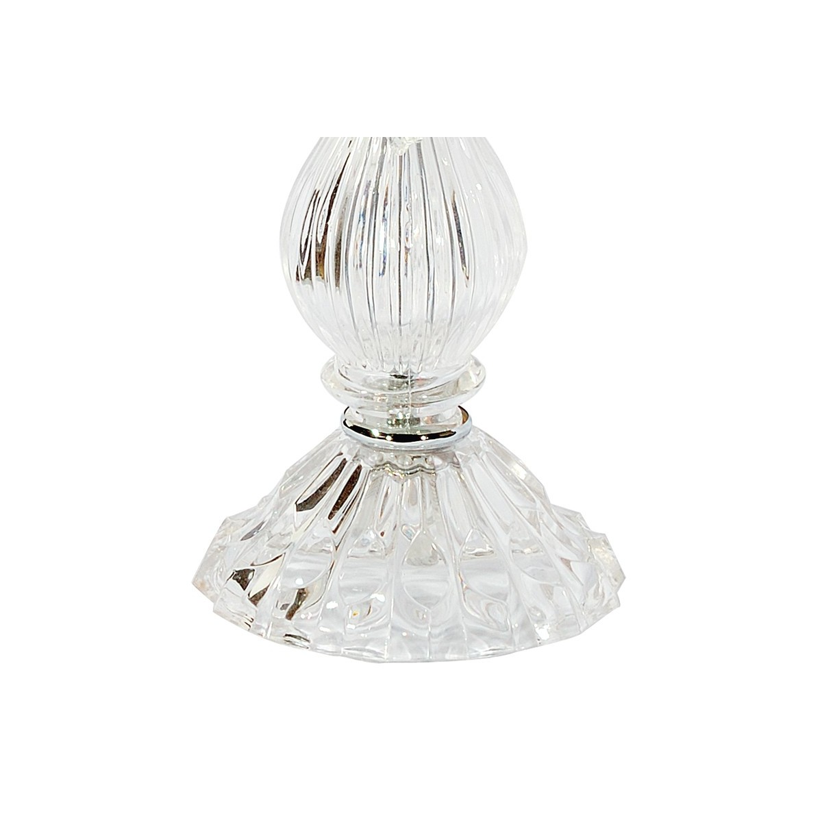 Lampe de table en verre cristal avec finitions chromées et pendentifs en cristal FanEurope