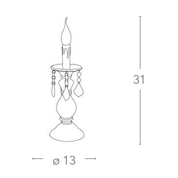 Lampe de table en verre cristal avec finition chromée et cristaux FanEurope