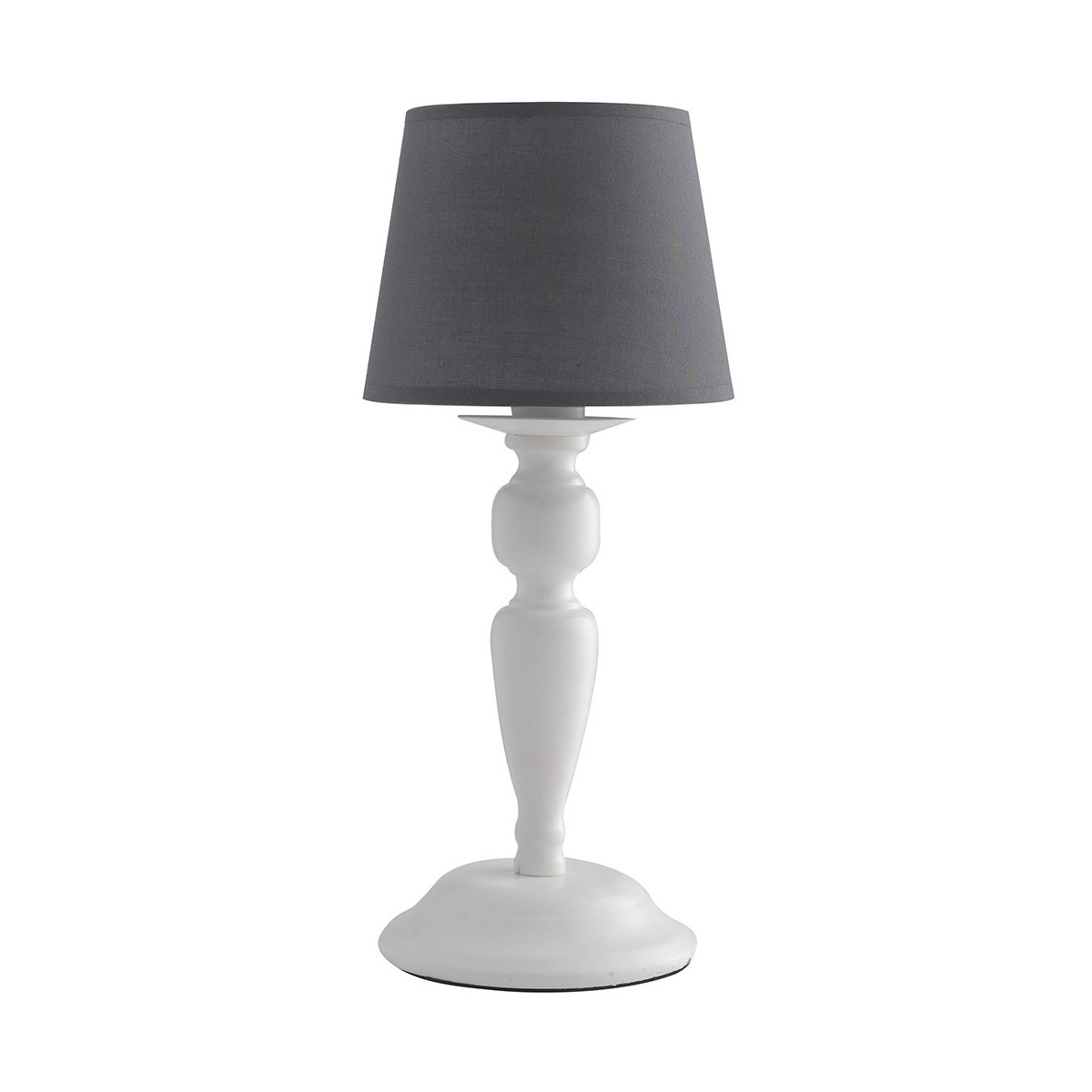 I-FAVOLA / L1 - Élégante Lampe de Table en Métal Blanc Gris Gris Tissu Classique E14