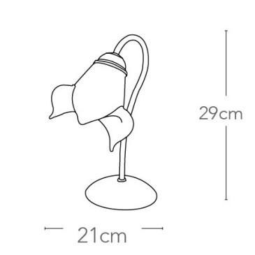 I-1162/L RUG - Lumetto Classico Metallo diffusore Vetro Tirato a Mano Bianco Arancio Lampada da Tavolo E14