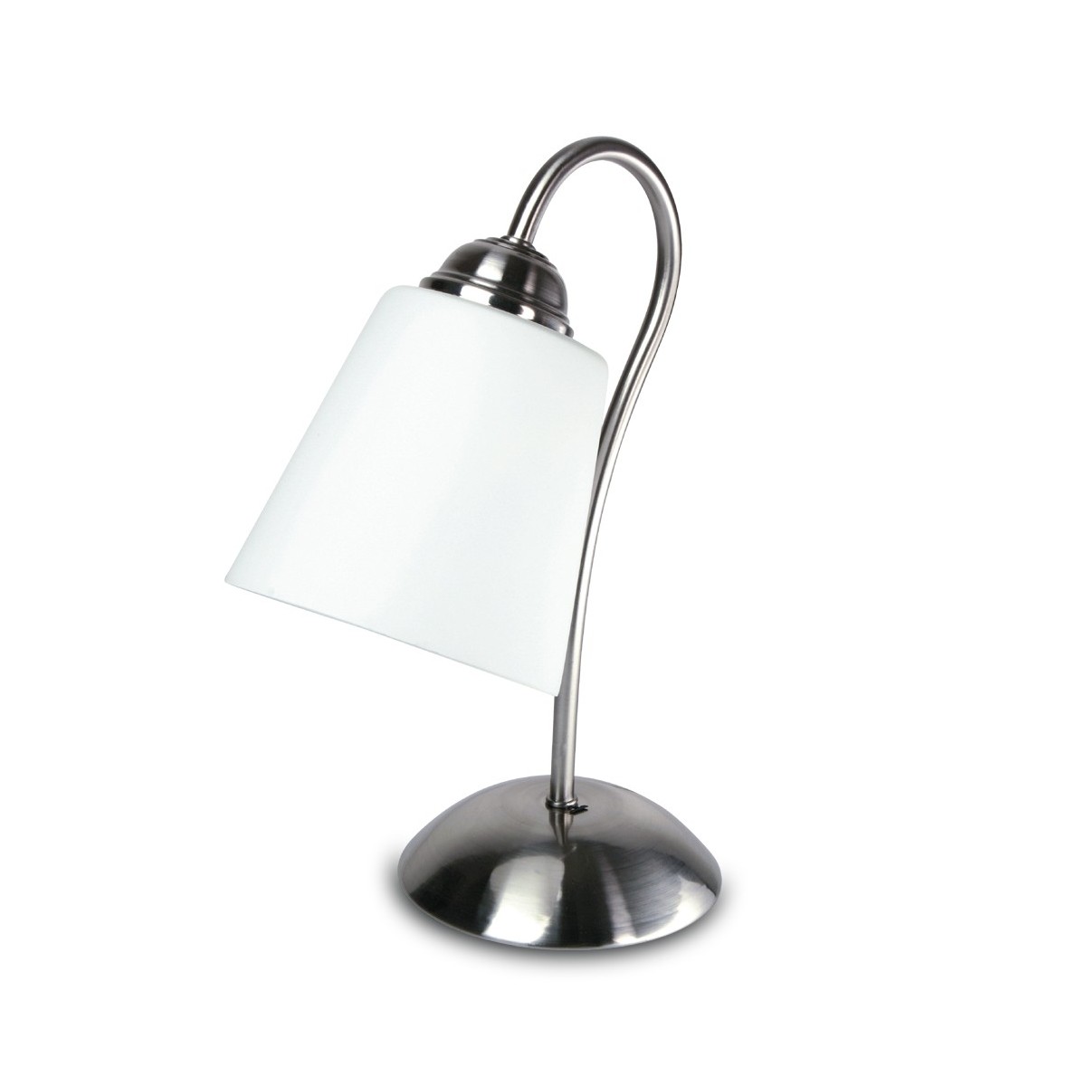 I-1162/L NIK - Lampada da Tavolo Nickel Metallo paralume Vetro Soffiatto Classica E14