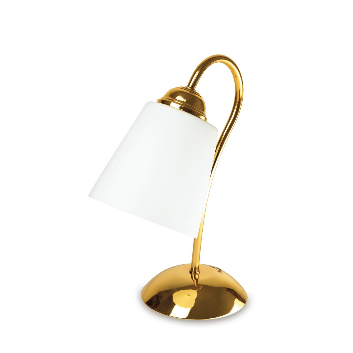 I-1162/L ORO - Lume paralume Vetro Soffiato Metallo Oro Lampada da Tavolo Classica E14