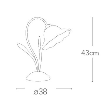 Lumett Byron en métal avec décoration de feuilles et diffuseur floral en verre tiré à la main